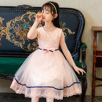 Summer girls foreign dress childrens net red popping fairy summer dress Korean version of Snow White net gauze skirt princess dress