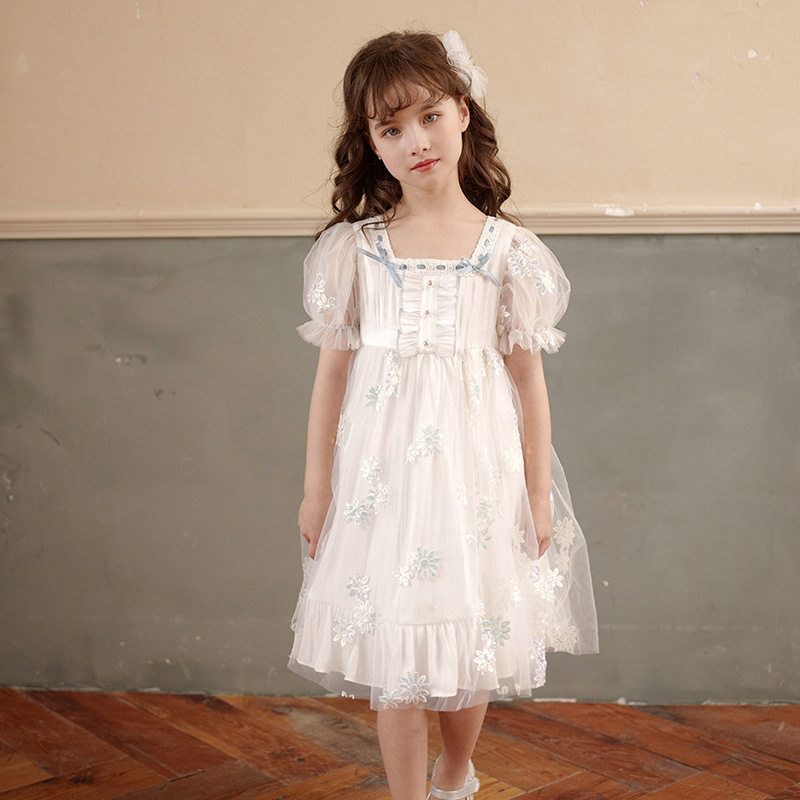 Summer girls dress children's net red hot summer dress children Korean version of the net gauze snow skirt princess dress