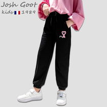 Tide brand girl pants spring and autumn Korean version of Joker foot sports pants childrens net red casual autumn pants trousers