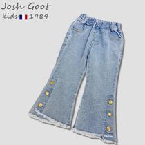 Josh Goot co-brand girls pants childrens spring and autumn casual jeans net red autumn flared pants long pants