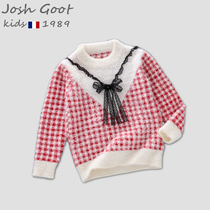 2021 New sweater girl Spring and Autumn Children Baby baby winter thick foreign gas mink velvet knitted autumn dress