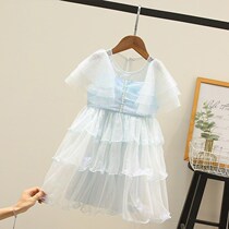 Summer girls dress children childrens net red pop summer cake skirt Korean version of foreign color mesh princess skirt
