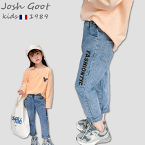 Tide brand Josh Goot joint girl pants children Spring and Autumn casual jeans Korean version of Joker trousers autumn wear