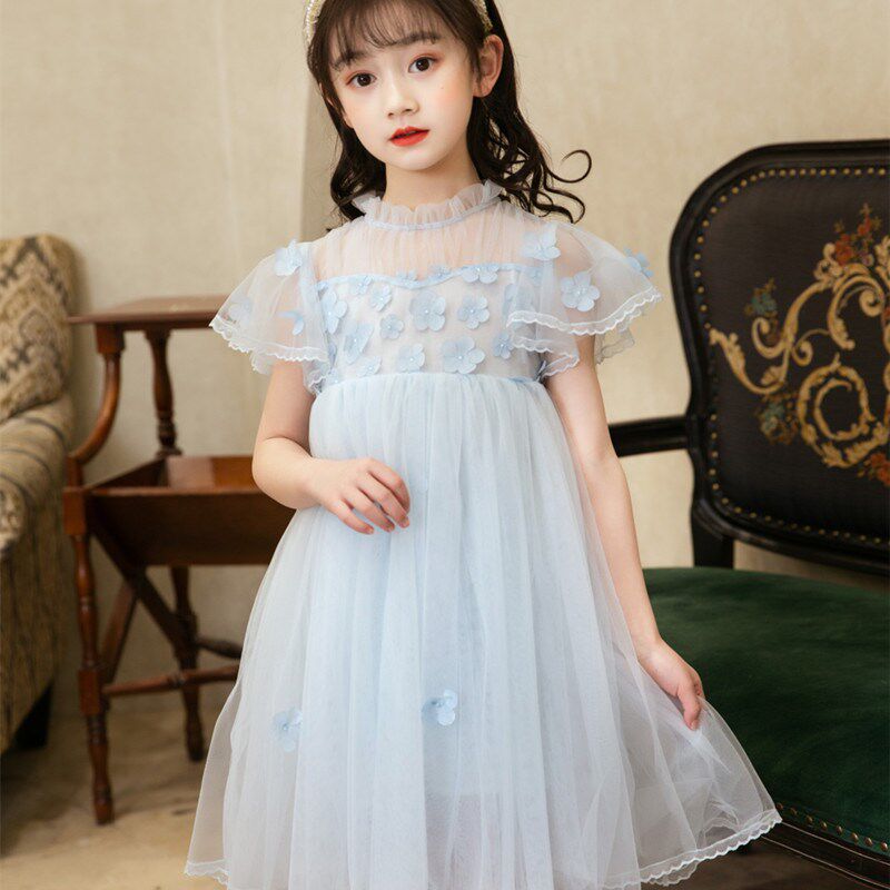 Summer girls foreign Snow dress children Net red pop Summer Children girl net dress dress Princess dress
