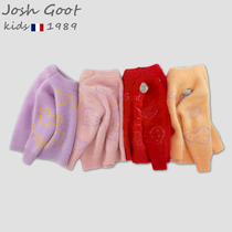 2021 New sweater girls Spring and Autumn Children Baby Baby Baby winter thick mink sweater