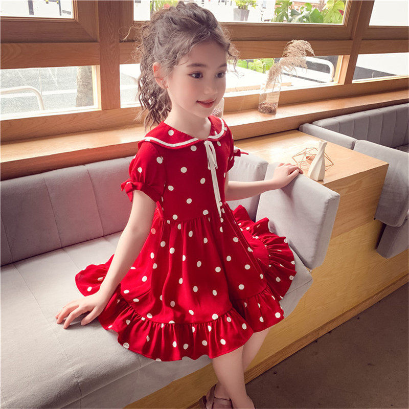 Summer girls dress children children's net red foreign school summer dress Korean version of the hit big boy girl princess skirt