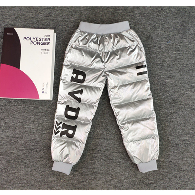 Children's down pants Boys girls CUHK children Winter outwear Thickened White Duck Suede Kid Pants Warm Pants