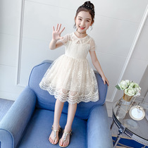 Summer girls dress childrens net red hot summer dress big childrens net gauze lace skirt princess dress
