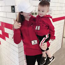 High-end autumn and winter parent-child clothing mother-daughter clothing Western style winter models are not the same plus velvet thickening sweater autumn mother-child suit