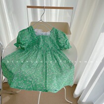 Summer girl dress childrens baby Net red pop summer dress foreign atmosphere Korean version of Little Girl Flower Princess skirt