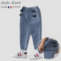 Tide brand Josh Goot joint girl pants child Spring and Autumn leisure wild Net red jeans trousers autumn wear
