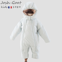 Winter baby down jacket jumpsuit newborn baby boys and women Baby out white duck down hugging clothes climbing clothes winter clothes