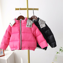 Childrens down jacket girls boys middle and large children children 20 new Korean version of wild Western style thickened jacket on both sides