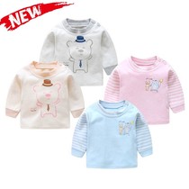 Baby underwear cotton autumn coat top baby long sleeve base shirt single clothes newborn clothes 0-3 months pullover 6