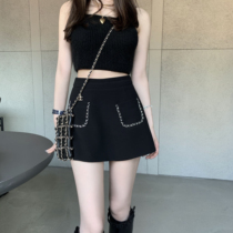 CHICYOU (little fragrant girl) Super 100 lap chain trim with light pocket short skirt dress pants