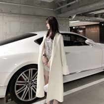 CHICYOU (7 5 Return Field) (Temperament Female Star) White Real Rabbit Hair Double Face Gentle Great Coat