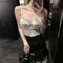 CHICYOU (sweet to thousand gold) white diamond decoration inside the bottom to wear slim versatile vest