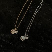 CHICYOU Gold Silver Copper Plated True Platinum Smiley Love Diamond Star Same Fashion Joker Necklace