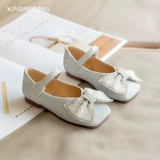 Обувь для принцессы, детские модные туфли из жемчуга для кожаной обуви, осенняя, коллекция 2021, мягкая подошва