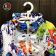 Autumn niche casual rainbow splash paint hooded windbreaker trendy men's gradient color graffiti coat jacket cardigan