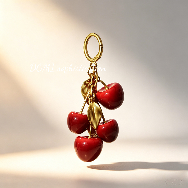 Suitable for Coach Vintage Cherry Pendant, Versatile Bag Resin Fruit Keychain, Bag Charm, Cherry with a High-End Feel Suitable for Coach Vintage Cherry Pendant, Versatile Bag Resin Fruit Keychain, Bag Charm, Cherry with a High-End Feel