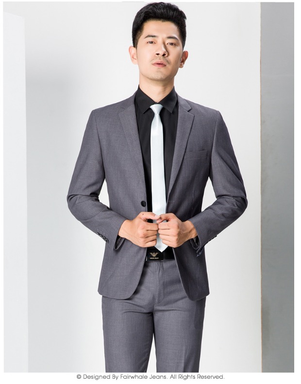 Bộ đồ vest nam công sở chuyên nghiệp phù hợp với chuyên nghiệp Hàn Quốc Slim chú rể váy cưới mùa thu quần short nam