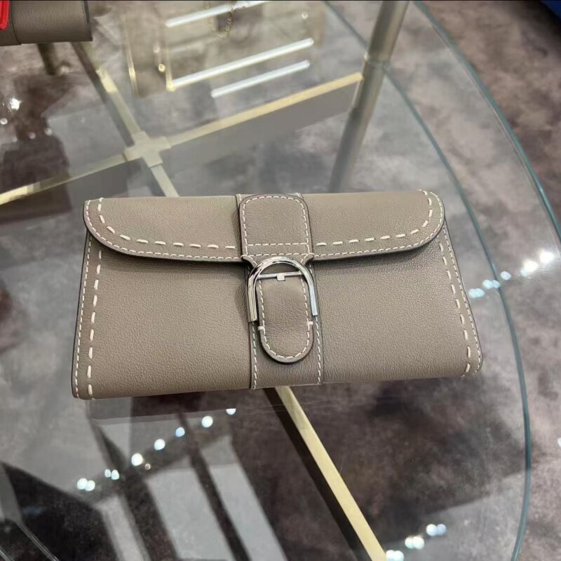 Delvaux/Delvaux Brillant Grained Calfskin Small Square Bag Wallet Shoulder Crossbody Handbag for Women