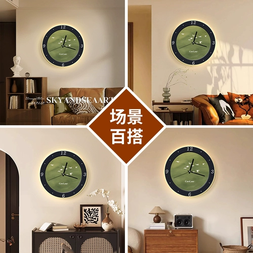 Зеленые настенные часы для гостиной, бра, изысканный стиль