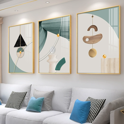 Современный простая абстрактная гостиная декоративная картина диван фоновый стена висящий рисование легкая роскошная атмосферная ресторан Nordic тройные фрески