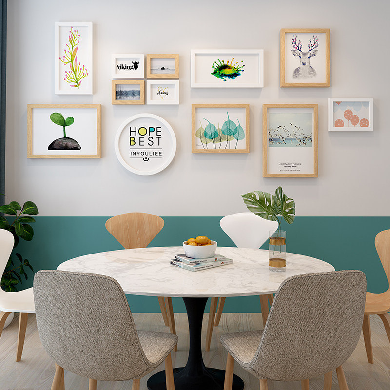 Wall-Mounted Photo Frame 5-Inch 7inch 10inch Photo Frame Simple Tabletop Creative Photo Frame Combination Conjoined Hanging Nine-Grid Picture Frame