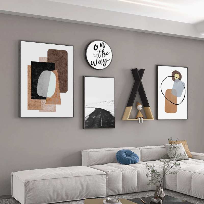 Nordic Living Room Decorative Painting Set Sofa Background Wall Painting Modern Minimalist ins Style Fresh Abstract Hanging Painting