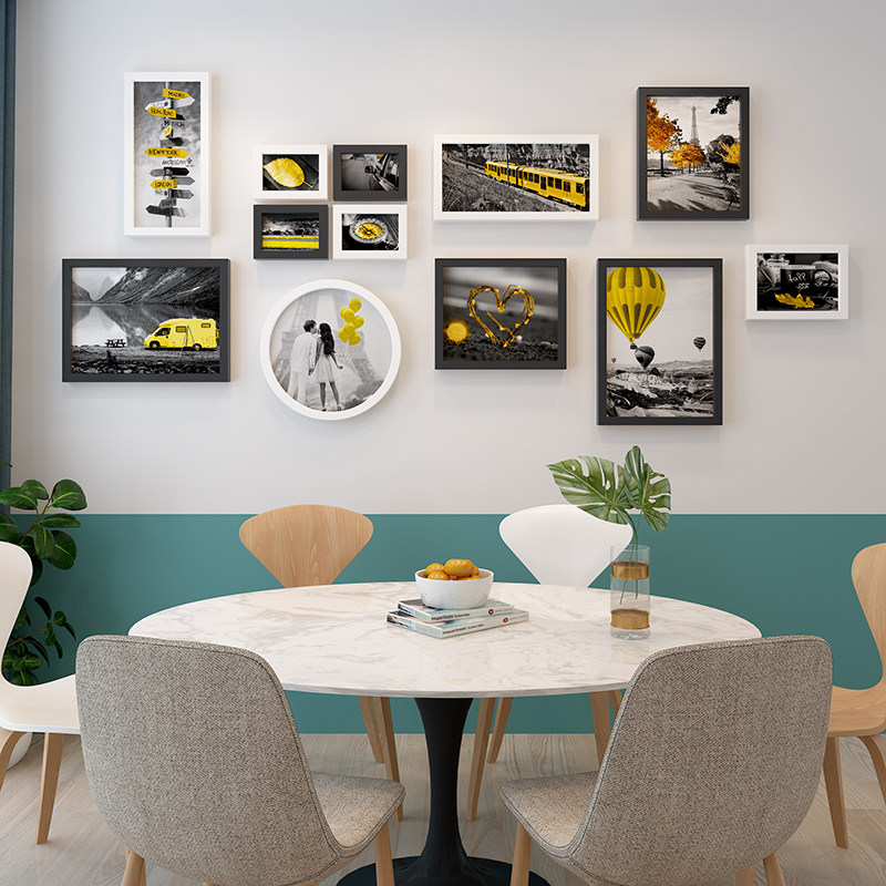 Wall-Mounted Photo Frame 5-Inch 7inch 10inch Photo Frame Simple Tabletop Creative Photo Frame Combination Conjoined Hanging Nine-Grid Picture Frame