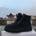 Giày Martin nam mùa đông với cashmere cộng với giày nhung cotton Giày tuyết tất cả màu đen giày công sở xu hướng hoang dã