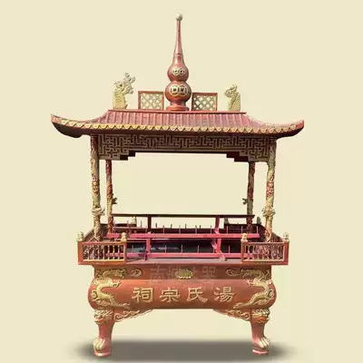 Factory direct sales Taoguan land temple ancestral hall pig iron casting rectangular four Dragon column with top cover incense burner custom