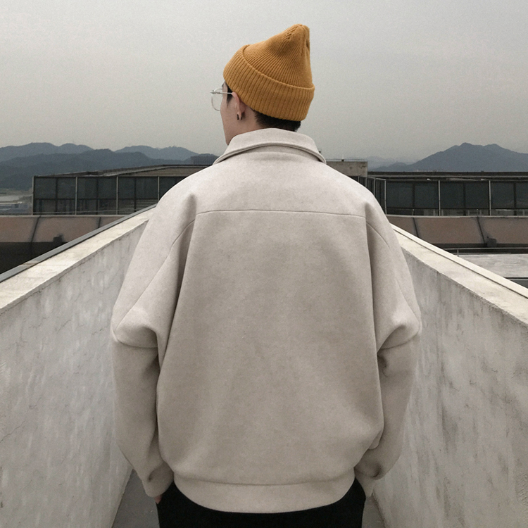 Đẹp bẩn cửa hàng mùa thu và mùa đông văn học Hàn Quốc áo len lỏng dày lên retro ve áo áo len ngắn nam áo kaki nam