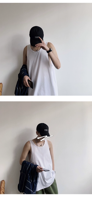 Áo vest cotton 5 màu màu rắn lỏng nam mùa hè phiên bản Hàn Quốc của vest thể thao hoang dã giản dị - Áo vest cotton áo ba lỗ tập gym