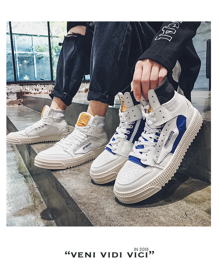 Hippop hip hop xu hướng giày cao siêu giày thể thao màu lửa phù hợp với nền tảng giày thường giày thủy triều giày sport