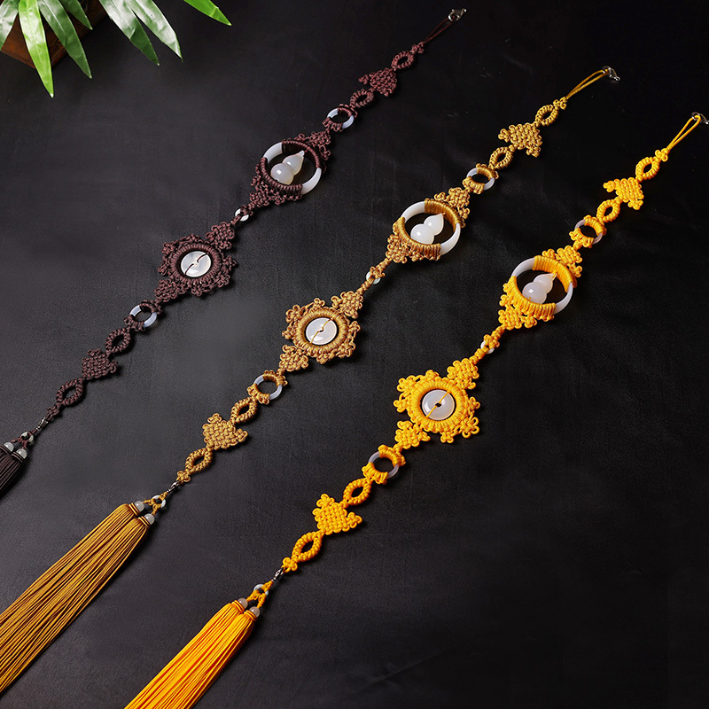 Original Main Prayer Beads with Cloud Tassels, Gourd-Shaped, Swallowtail Style, 108 Black Sandalwood Beads, Rosewood Prayer Beads, Monk Tassel