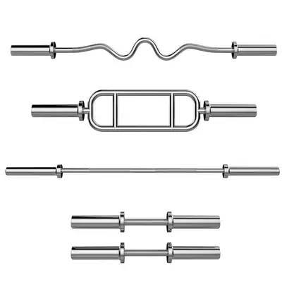 Lijing special dumbbell rod Barbell rod Electroplated barbell rod 1 2 meters straight rod 1 5m curved rod 1 8 meters bold rod Olympic rod