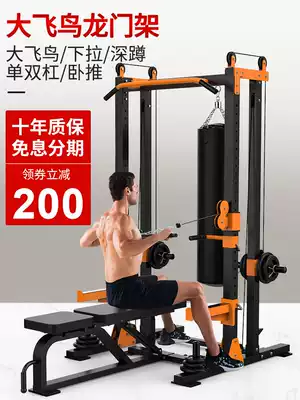 Integrated trainer frame gantry household 1 4-inch socket wrench bird free squat and horizontal push frame commercial fitness equipment combination