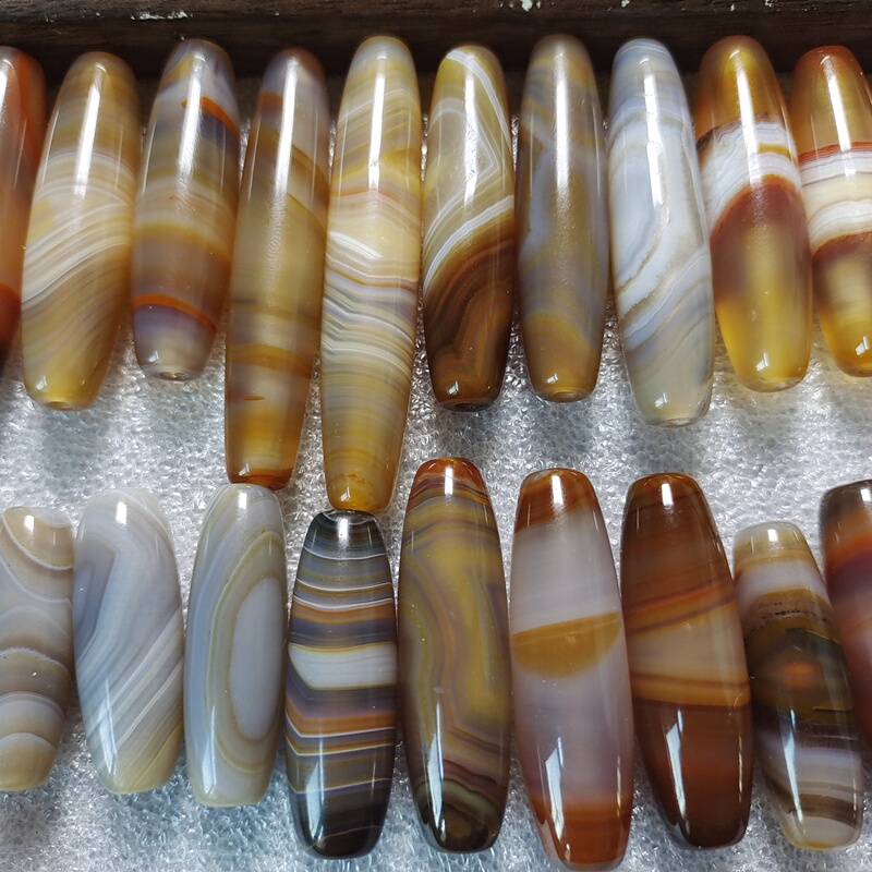Natural Agate Barrel Beads Accessories Pendant Beads Brazilian Silk-Wrapped Agate Necklace