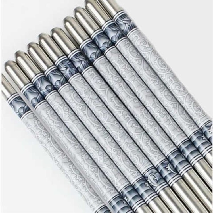 5 - 50 double household green ceramic chopsticks metal anti - slip anti - hot stainless steel chopsticks group tableware