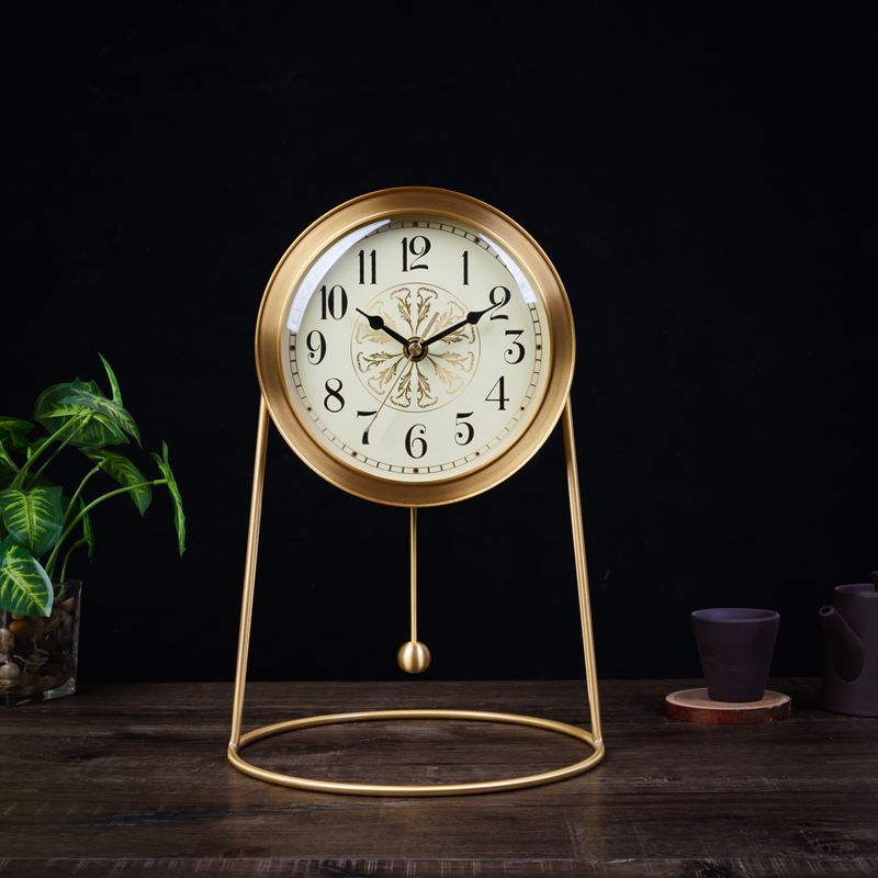 Bronze bell seat bell Home Living room Desktop Clocks High-end Fashion Brass Mute Clock Pure Bronze Modern Brief Clocks-Taobao