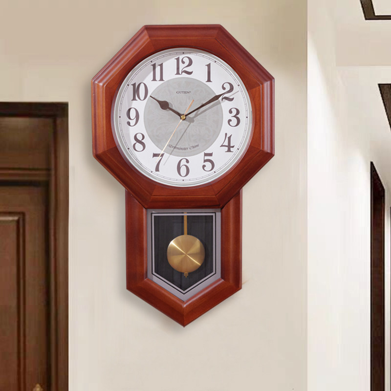 Taiwan Gossip Bao old-fashioned gossip household wall clock when the solid wood watch Chinese living room silent clock