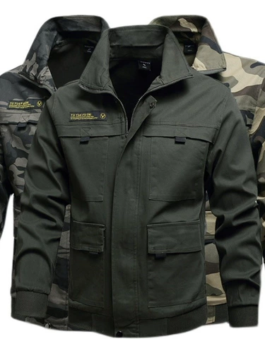 Хлопковый эластичный осенний камуфляжный износостойкий комбинезон, защита от ожогов