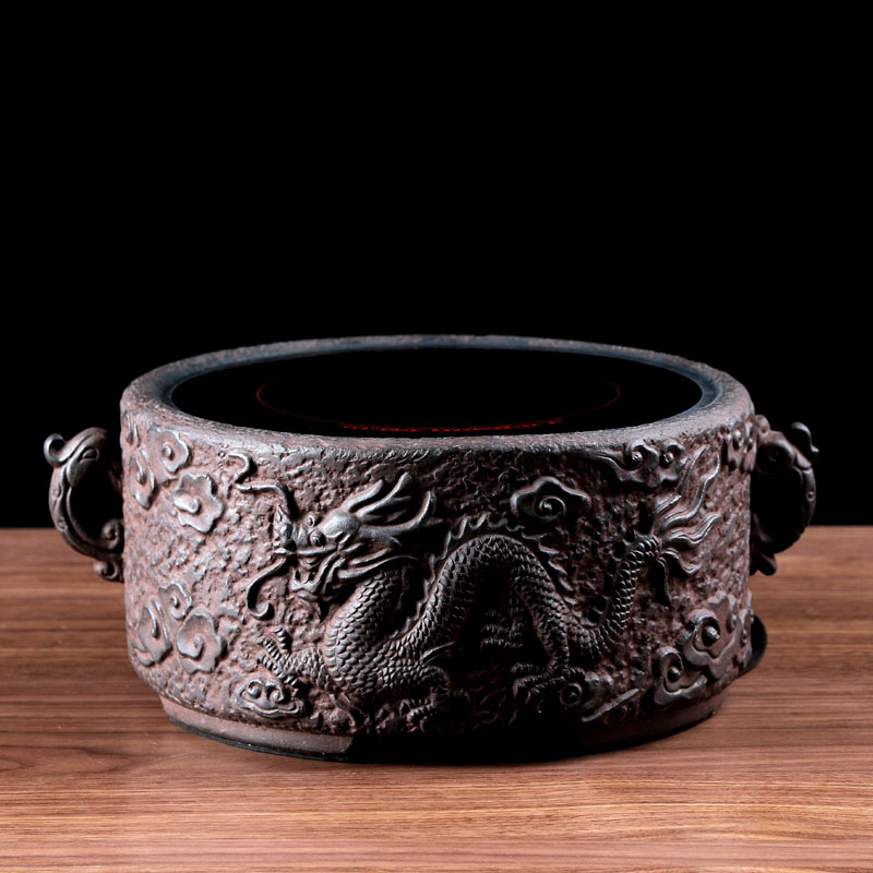 MikShantang Kung Fu Kung Fu Tea Furnace Black Crystal Stove Home Small Table Cooking Tea Base Iron Pot Burning Water Bubble Tea Stove Cooking Tea Stove