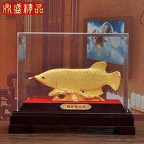 Thousand feet gold shop Golden Arowana ornaments velvet sand gold lucky housewarming new home living room office business opening gift
