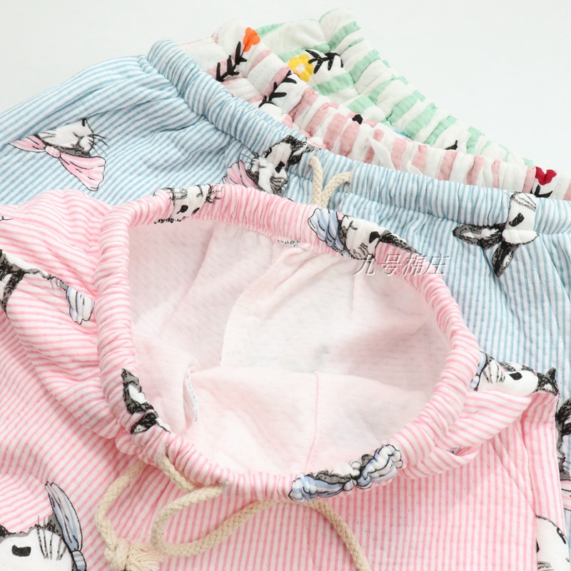 Mùa thu và mùa đông cặp vợ chồng đồ ngủ cotton của phụ nữ cotton nhà quần nam kích thước lớn cộng với phân bón để giữ ấm phòng điều hòa không khí hoạt hình hoa do lot nam dep