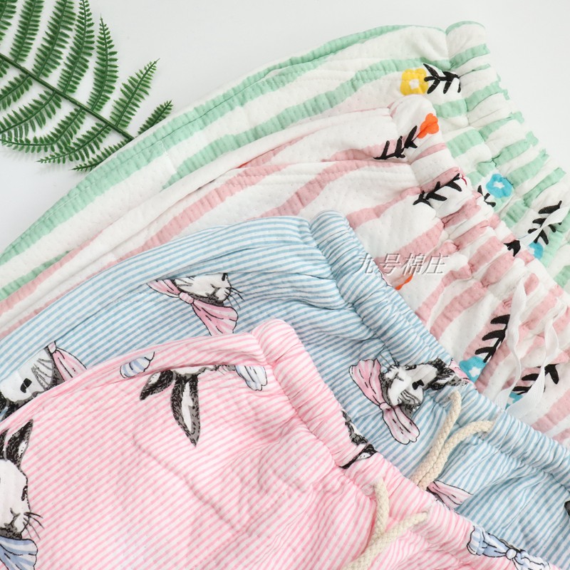 Mùa thu và mùa đông cặp vợ chồng đồ ngủ cotton của phụ nữ cotton nhà quần nam kích thước lớn cộng với phân bón để giữ ấm phòng điều hòa không khí hoạt hình hoa do lot nam dep
