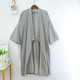 Summer pure cotton bathrobe men's Japanese kimono nightgown mid-length-length gauze Japanese style lace up Jinbei 220